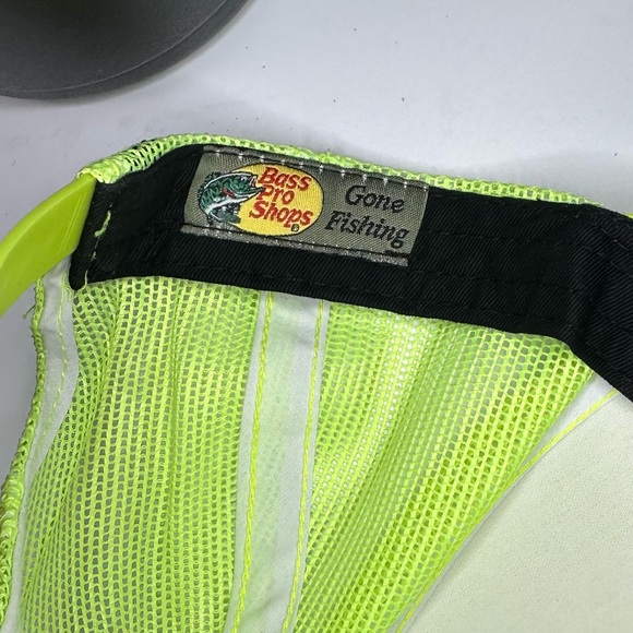 Vintage 1990s Bass Pro Shops Bright Neon SnapBack Hat - Picture 4 of 6